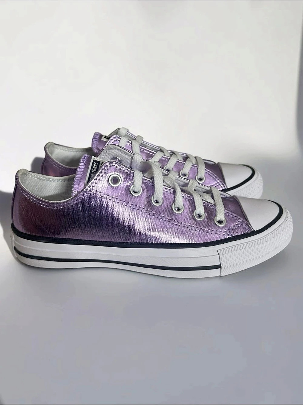 Converse Chuck Taylor All Star Metallic Purple Low Top Women’s 7 - Picture 4 of 8